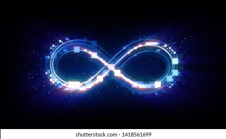 Lighting 3d Infinity Symbol Beautiful Glowing Stock Illustration ...