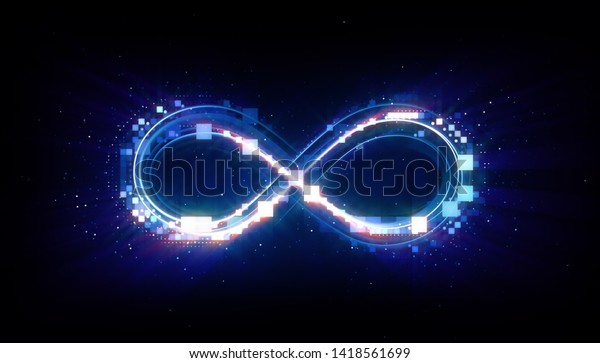 Lighting 3d Infinity Symbol Beautiful Glowing Stock Illustration 1418561699