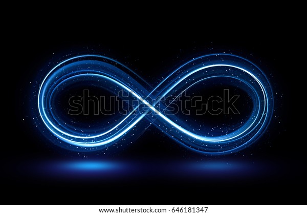 Lighting 3d Infinity Symbol Beautiful Glowing Stock Illustration 646181347