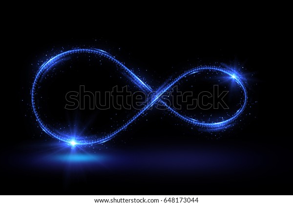 Lighting 3d Infinity Symbol Beautiful Glowing Stock Illustration 648173044