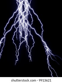 Lightning Flash On Black Sky Stock Illustration 9913621 | Shutterstock