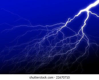 Lightning On Blue Gradient Background Stock Illustration 22670710