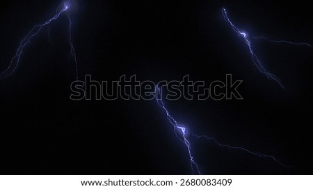 lightning over the black background