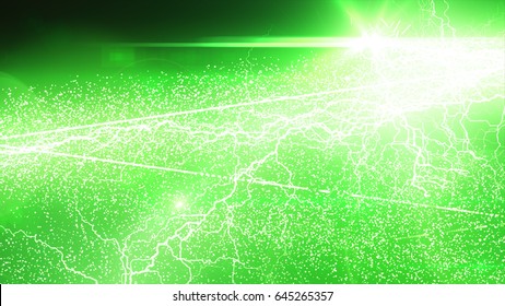 Lightning and sparkling particle effect. 3d illustration, 3d rendering
