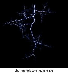 Lightning Lightning Bolt Isolated Against Black Stock Photo 344858267 ...