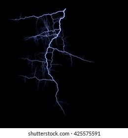 Lightning Strike On Black Background Stock Illustration 425575591 ...