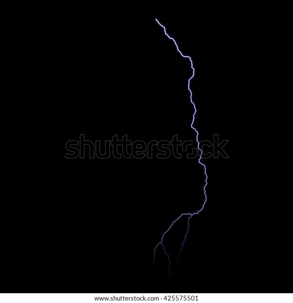 Lightning Strike On Black Background Stock Illustration 425575501
