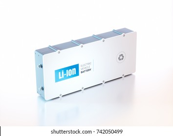 Li-Ion Electric Vehicle Battery. 3d Rendering.