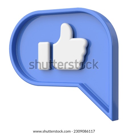 Like icon. Chat bubble. 3D illustration.
