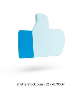 Like - Realistic 3D Social Media Icon Floating Isolated On A White Background With Shadow - 3D Render