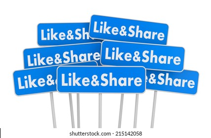 Like And Share Board Facebook Twitter