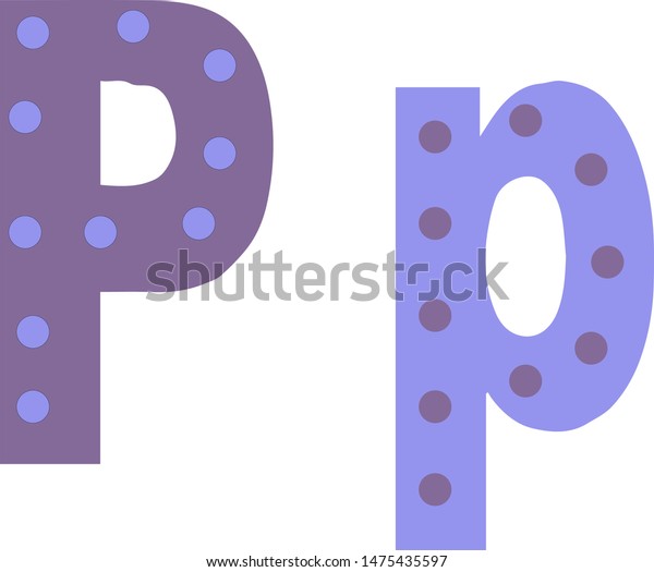 Lilac Letter P Big Small Letter Stock Illustration 1475435597