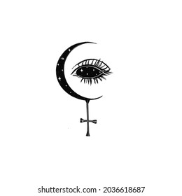 Lilith Wicca Tattoo Idea Illustration And Black Demon Eye