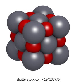 Lime (quicklime, Calcium Oxide, CaO) Crystal Structure.