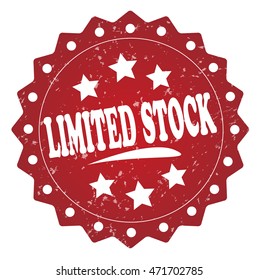 Limited Stock Grunge Stamp On White Background