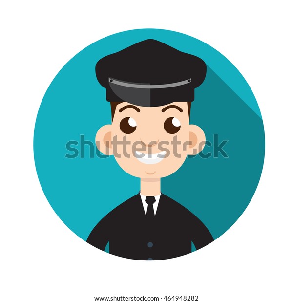Limo driver.\
Limousine driver icon. Flat\
style.