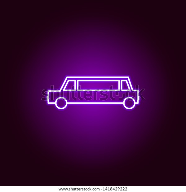limousine side outline icon\
in neon style. Elements of car repair illustration in neon style\
icon. Signs and symbols can be used for web, logo, mobile app, UI,\
UX