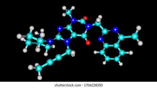 Linagliptin Or Tradjenta Is A Medication Used To Treat Diabetes Mellitus Type 2. 3d Illustration