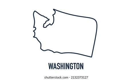 Line animated map showing the state of washington from the united state of america. 2d map of washington.
