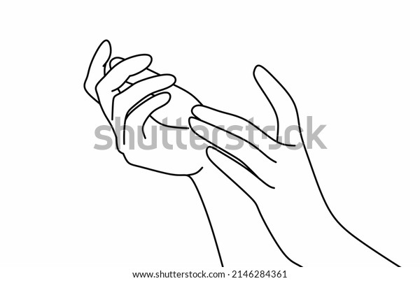 Line Art Black White Hand Illustration Stock Illustration 2146284361 ...