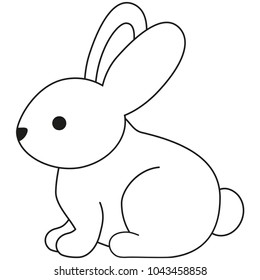 rabbit black and white drawing