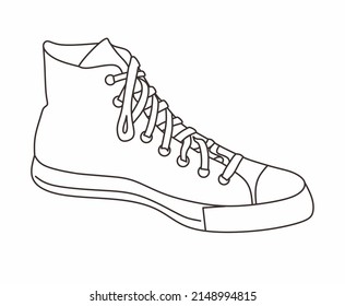 Line Art Black White Shoe Illustration Stock Illustration 2148994815 ...