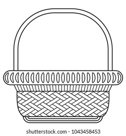 Line Art Black White Wicker Basket Stock Illustration 1043458453 ...
