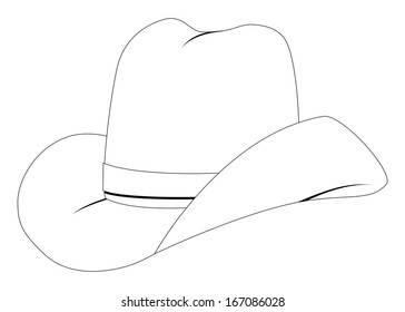 Line Art Cowboy Hat On White Stock Illustration 167086028 | Shutterstock