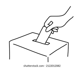 Line art illustration at hand to vote - Powered by Shutterstock