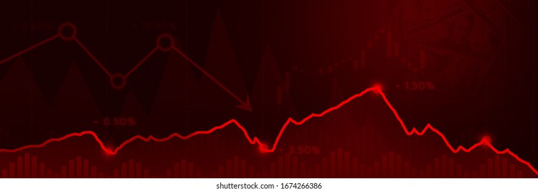 Line Chart Red Down Trend Currency Widescreen.