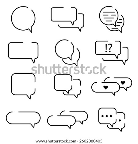 Line chat bubble icons Vector illustration