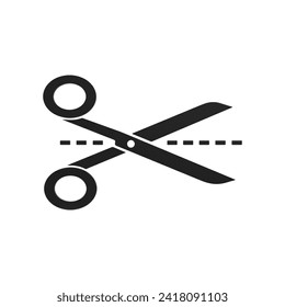    Line Cut Scissors symbol isolated on white background - Powered by Shutterstock