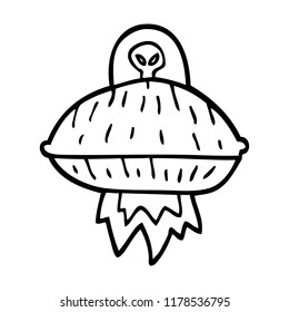 Cartoon Doodle Alien Spaceship Stock Vector (Royalty Free) 1175469463