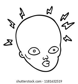 Line Drawing Cartoon Bald Head