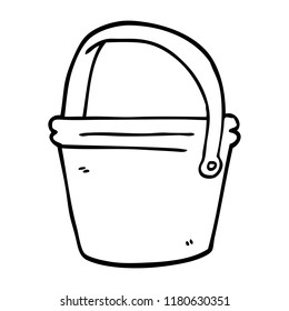 Line Drawing Cartoon Bucket Stock Illustration 1180560973