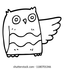 Line Drawing Cartoon Cute Owl