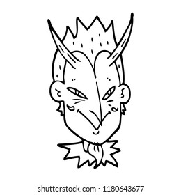 Line Drawing Cartoon Devil Face Stock Illustration 1180643677