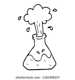 Line Drawing Cartoon Exploding Chemical Set Stock Illustration ...