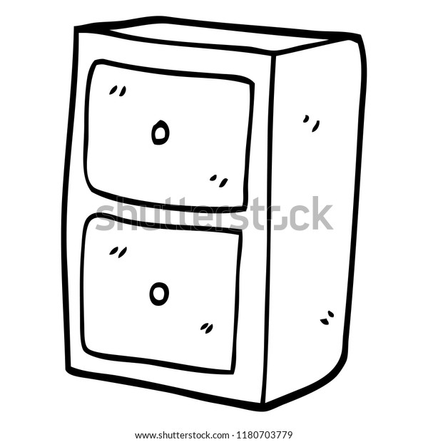 Line Drawing Cartoon Filing Cabinet Stock Illustration 1180703779