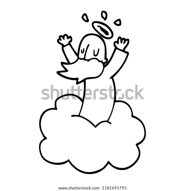 line drawing cartoon god on cloud stock illustration 1181695795 https www shutterstock com image illustration line drawing cartoon god on cloud 1181695795