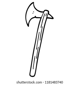 Line Drawing Cartoon Long Axe Stock Illustration 1180968028