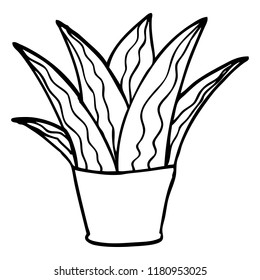 Line Drawing Cartoon House Plant Stock Vector (Royalty Free) 1174775191 ...