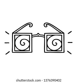 Line Drawing Cartoon Of A Hypnotic Glasses