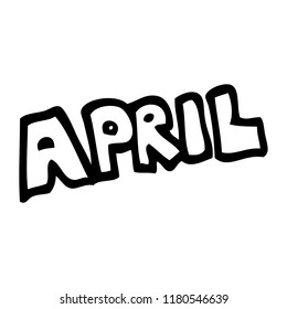 Line Drawing Cartoon Month April Stock Illustration 1180546639 ...