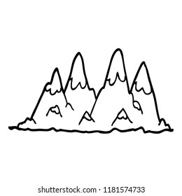 Line Drawing Cartoon Mountain Range Stock Vector (Royalty Free) 1174454206