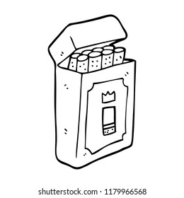 Line Drawing Cartoon Pack Cigarettes Stock Illustration 1180544473 ...