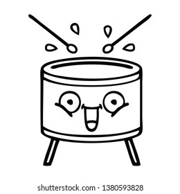 Line Drawing Cartoon Drum Stock Illustration 1380763526