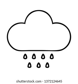 Line Drawing Cartoon Rain Cloud Stock Illustration 1372124645 ...