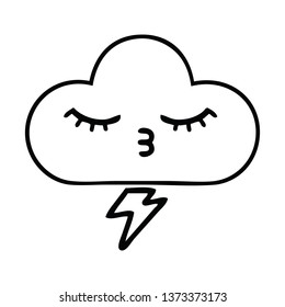 Line Drawing Cartoon Storm Cloud Stock Illustration 1380636017