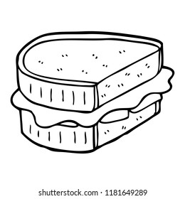 Line Drawing Cartoon Toasted Sandwich Stock Illustration 1181649289 ...